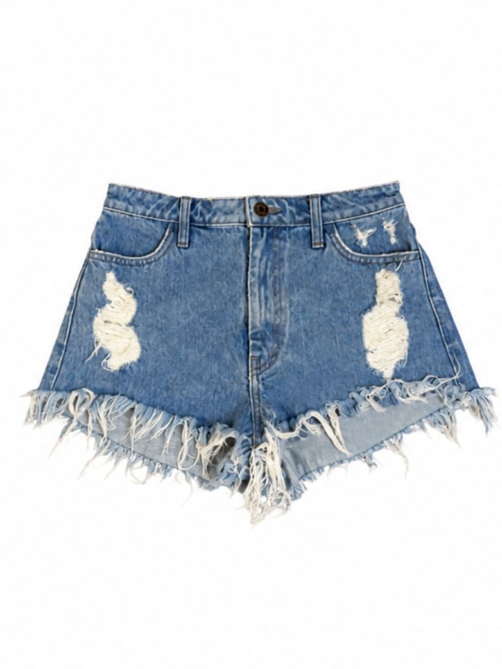Show Me Your Mumu Houston High Rise Distressed Denim Shorts Size 26